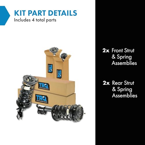 Image of TRQ Front and Rear Strut & Coil Spring Assembly Set Driver & Passenger Sides Compatible with 98-02 Chevrolet Prizm 93-97 Geo 93-02 Toyota Corolla