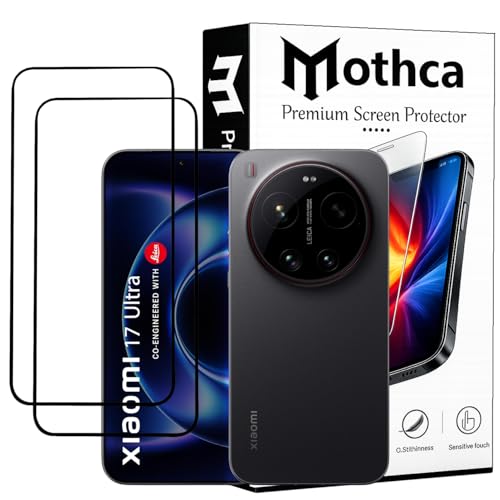 Image of Mothca Gorilla Tempered Glass Screen Protector for Xiaomi 17 Ultra | Black | Pack of 2 | Edge-to-Edge Coverage | Scratch Resistant | Easy Installation Kit