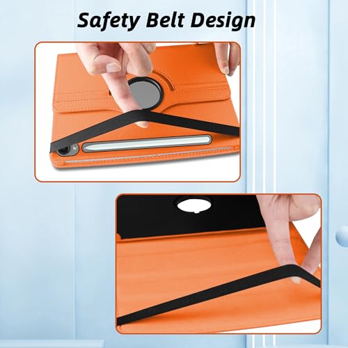 Image of TGK 360 Rotatable Flip Cover for Samsung Galaxy Tab S11 Case 11 inch 2025, Galaxy Tab S10 Lite / S10 FE / S9 FE 10.9 inch / S9 11 Inch 2023 (Orange)