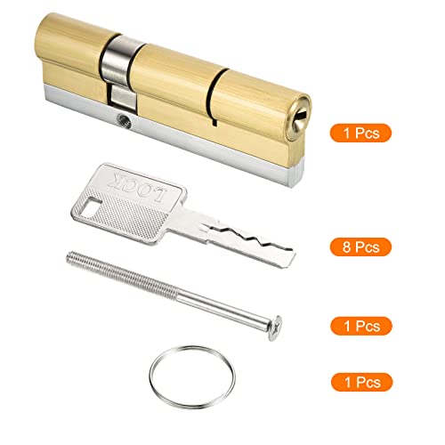 PATIKIL 32.5/62.5 (95mm Overall) European Double Lock Cylinder, Door Cylinder Lock with 8 Keys for Wooden Doors Aluminum Doors - Image 3