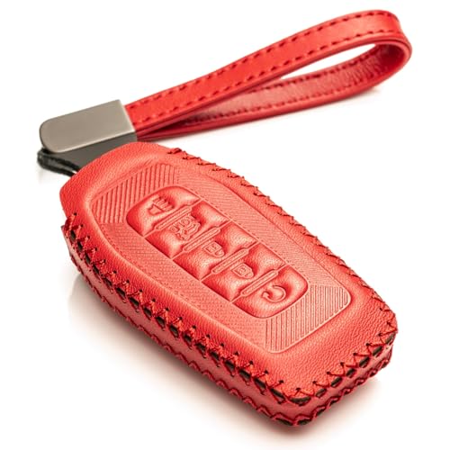 Étui clé Infiniti QX80 cuir rouge Vitodeco protection coque télécommande 5 boutons