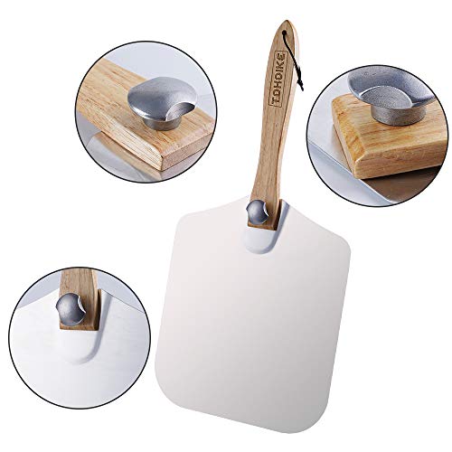 image for TDHDIKE Premium Aluminum Pizza Peel With Foldable Oaken Handle, 12” 