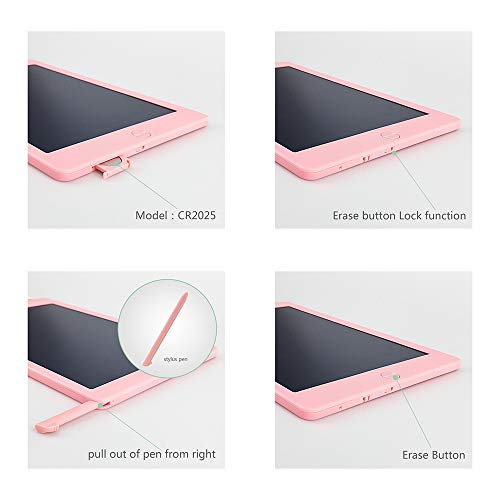Coxtnbio 10 inch LCD Writing Tablet, Drawing Board for Kids Drawing Tablet Writing Pads Harmless to Eyes Birthday Gift Office Blackboard (Pink)