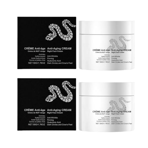 Crème de nuit au venin de serpent 50 ml, actifs anti-âge, répare et embellit votre peau pendant que vous dormez, régénère les cellules, réduit les rides d'expression, raffermit la peau