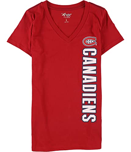 G-III Sports Womens Montreal Canadiens Graphic T-Shirt, Red, XX-Large