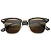 zeroUV - Half Frame Semi-Rimless Horn Rimmed Sunglasses (Tortoise-Gold/Brown)