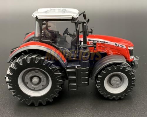 BBURAGO Farm Collection Massey Fergusson Tractor with Friction Miniature Car in Scale 1:43 Red Toy for Children to Collect B18-31613