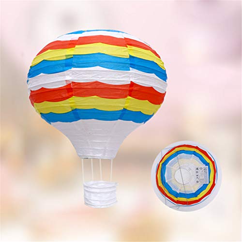 LHY LOFT Arc-en Montgolfière LED Enfants Plafonnier,Enfants Chambre Plafonnier,Éclairage pour Enfants,Papier Abat Pliable Fer Forgé Squelette Pack 2,Multicolored,A:30CM Cover