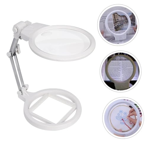 Lampe loupe pliable double LED support métal lecture bureau - 3