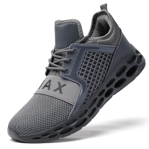 Image of Ezkrwxn Men Sport Running Shoes Mesh Breathable Comfort Fashion Casual Tennis Walking Sneakers Gym Running Jogging Shoe Grey Size 9