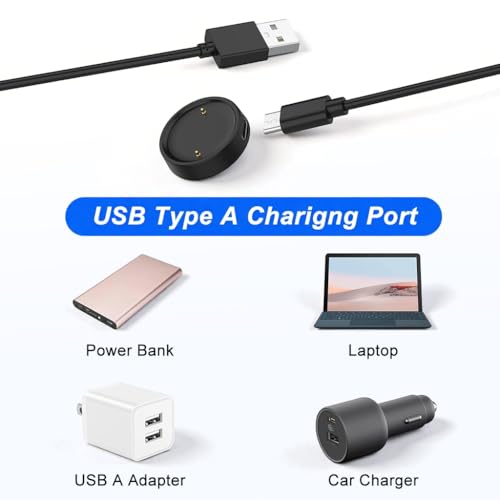 Image of ZORBES Compatible with Amazfit Active 2A2437 /Bip 6A2435, 3.3ft USB Smart Watch Magnetic Charging Cable Charger Dock, 5V1A 5W