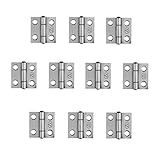 Adiyer [10 Pack] 304 Stainless Steel Butt Hinges for Cabinet Cupboard Jewelry Box (25mm x 24.5mm x 1mm)