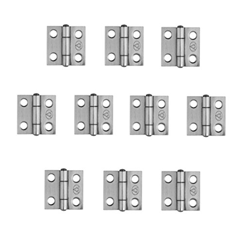 Adiyer 10-Pack 304 Stainless Steel Folding Butt Hinges Small Hinges Mini Door Hinges for Case Wooden Jewelry Box Lid Crafts (25mm x 24.5mm x 1mm)