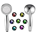 7 Colors Changing Shower Head, Led Light Glowing Automatically Handheld Showerheads, High Pressure Shower Head Colorful Rainfall Polished Chrome for Kids Bathroom Hotel Accessories