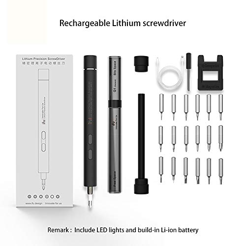 Loijon Chave de fenda elétrica Chave de fenda de precisão de lítio recarregável portátil Driver de c