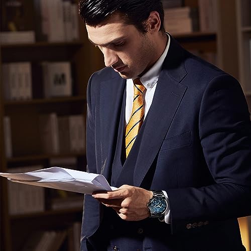 Image of BENYAR Men's Watches Waterproof Sport Military Watch for Men Multifunction Chronograph Black Fashion Quartz Wristwatches Calendar with Leather Strap