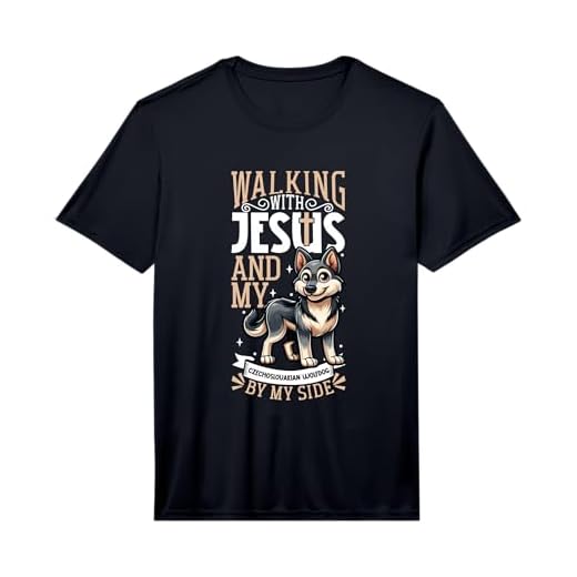 Mens Jesus and Dog - Czechoslovakian Wolfdog Performance T-Shirt