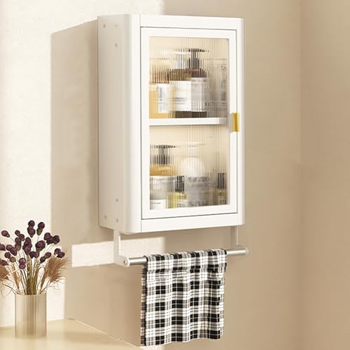 Armoire murale réglable en métal avec portes et tringle