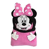 Disney Let's Party Pink, Black and White Minnie Mouse Character Shaped Toddler Blanket