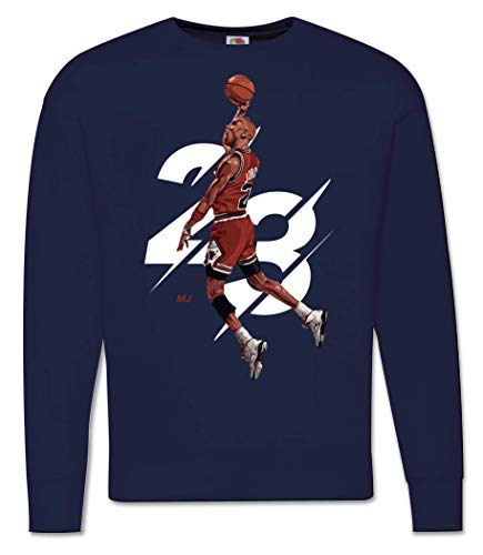 Generico Felpa Uomo Michael Jordan 23 - Girocollo Campioni Basket NBA Pallacanestro Tunes Squad (Blu, M)