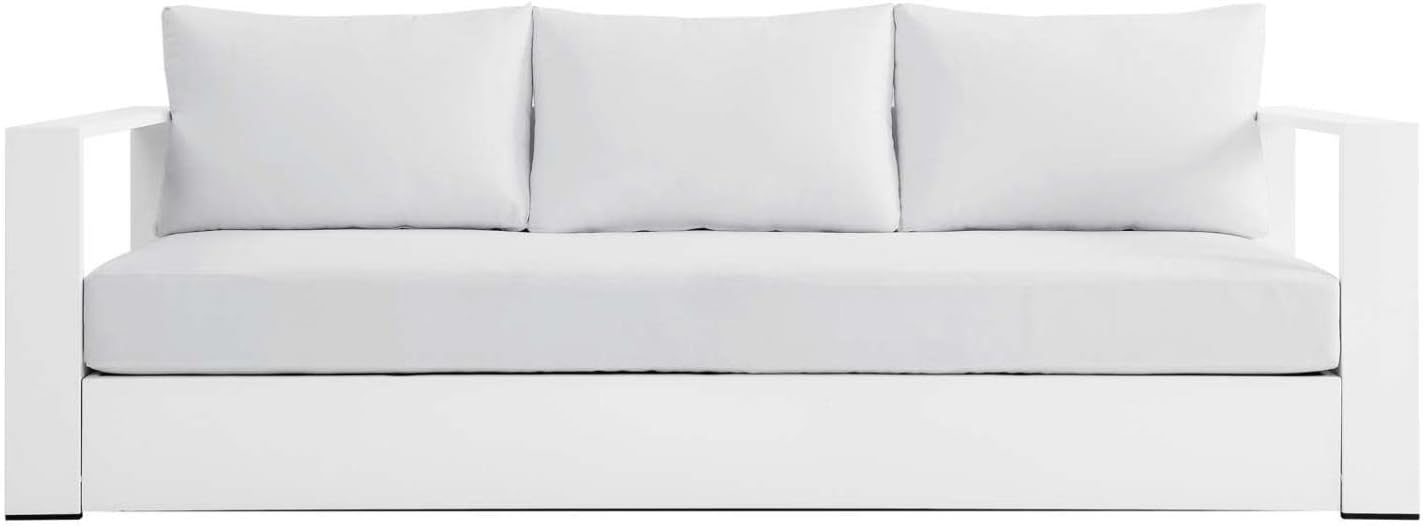 Modway Tahoe Patio Aluminum Sofa with White White Finish EEI-5676-WHI-WHI
