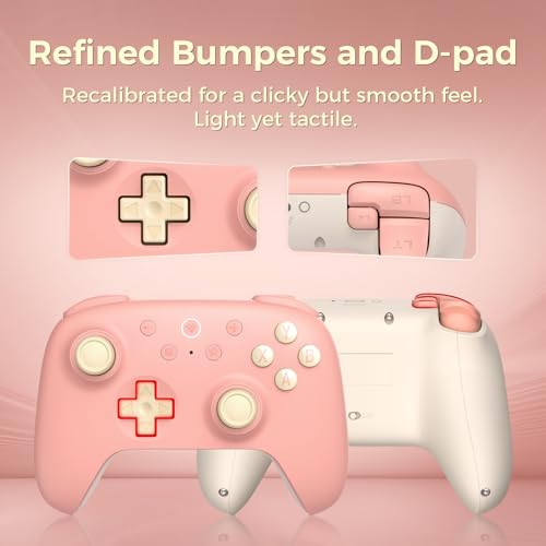 Image of AKNES 8Bitdo Ultimate 2C Wireless 2.4G Controller for Windows PC and Android, Gamepad with Hall Effect Joysticks and Hall Triggers, 1000Hz Polling Rate, Remappable L4 /R4 Bumpers - Peach | Gamepad with Hall Effect Joysticks and Hall Triggers, 1000Hz Polling Rate, Remappable L4 /R4 Bumpers - Peach