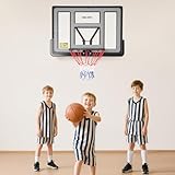Basketballkorb Indoor Kinder, Wandmontierter Basketball Korb mit 44"x30" Rückwand, PE-Kantenschutz, inkl. Korbnetz & Halterung, ideal für Kinder & Zuhause, Platzsparendes Design