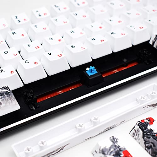 Molgria Keycaps 71 Set For Gaming Mechanical Keyboard, Custom Pbt Oem Profile Key Caps Japanese Font With Keycap Puller For Cherry Mx 71/61 60 Percent Keyboard thumb #4