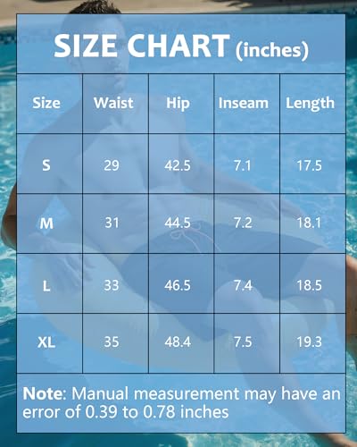 Image of Justay Mens Swim Trunks with Compression Liner 2 in 1 Quick Dry Board Shorts 7 Inch Bathing Suit Swimming Trunks for Men