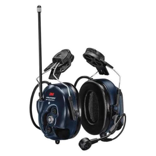 3M PELTOR WS LiteCom PRO III Headset, Hard Hat Attached, Professional Grade Durability, Wireless Two-Way Communication Radio, Bluetooth, Boom Microphone, Navy Blue, MT73H7P3E4D10
