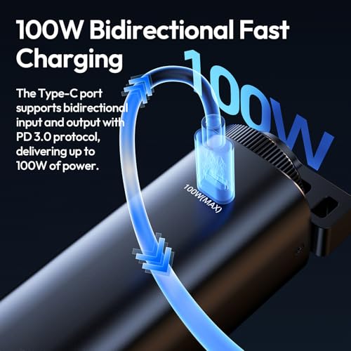 Image of ULANZI BG5 Camera Battery Grip & 92.16Wh Portable Power Bank - 100W PD Fast Charge, Dual 1 /4 inch Mounts, Powers Sony /Canon /Nikon Mirrorless, LED Light, Drone, Laptop for Vlog, Live Stream & Travel