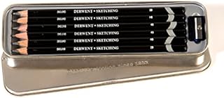 Derwent 0700836,Sketching Pencils, Drawing & Writing, Sharpener, Professional Quality,Black,Set Of 6