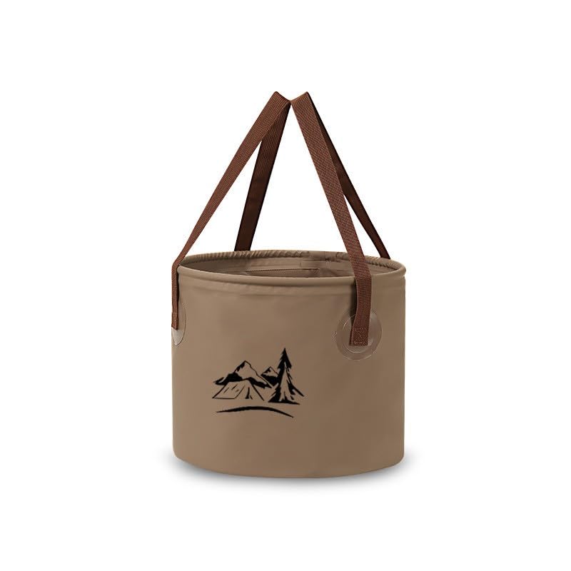 Cubo portátil ideal para todas las actividades al aire libre, ideal para pesca, camping y jardinería (café, 10 L)
