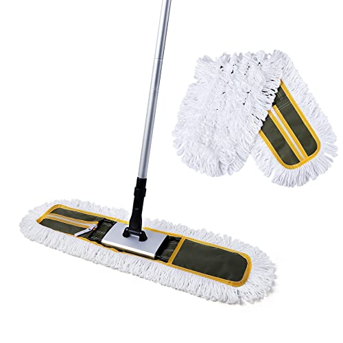 CLEANHOME 24" Commercial Dust Mop for Floor Cleaning, Heavy Duty Floor Mop with 59” Extendable