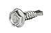 #10 x 3/4'' Hex Washer Head Self-Drilling Tek Screw Zinc Plated Steel for Attaches Sheet Metal Steel or Steel to Metal - Box of 100