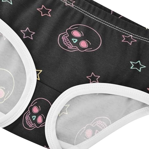 Colorful Neon Skulls Stars Black Toddlers Underwear Floral 2t Cotton Little Girl Panties Florals Briefs Undies Kids4