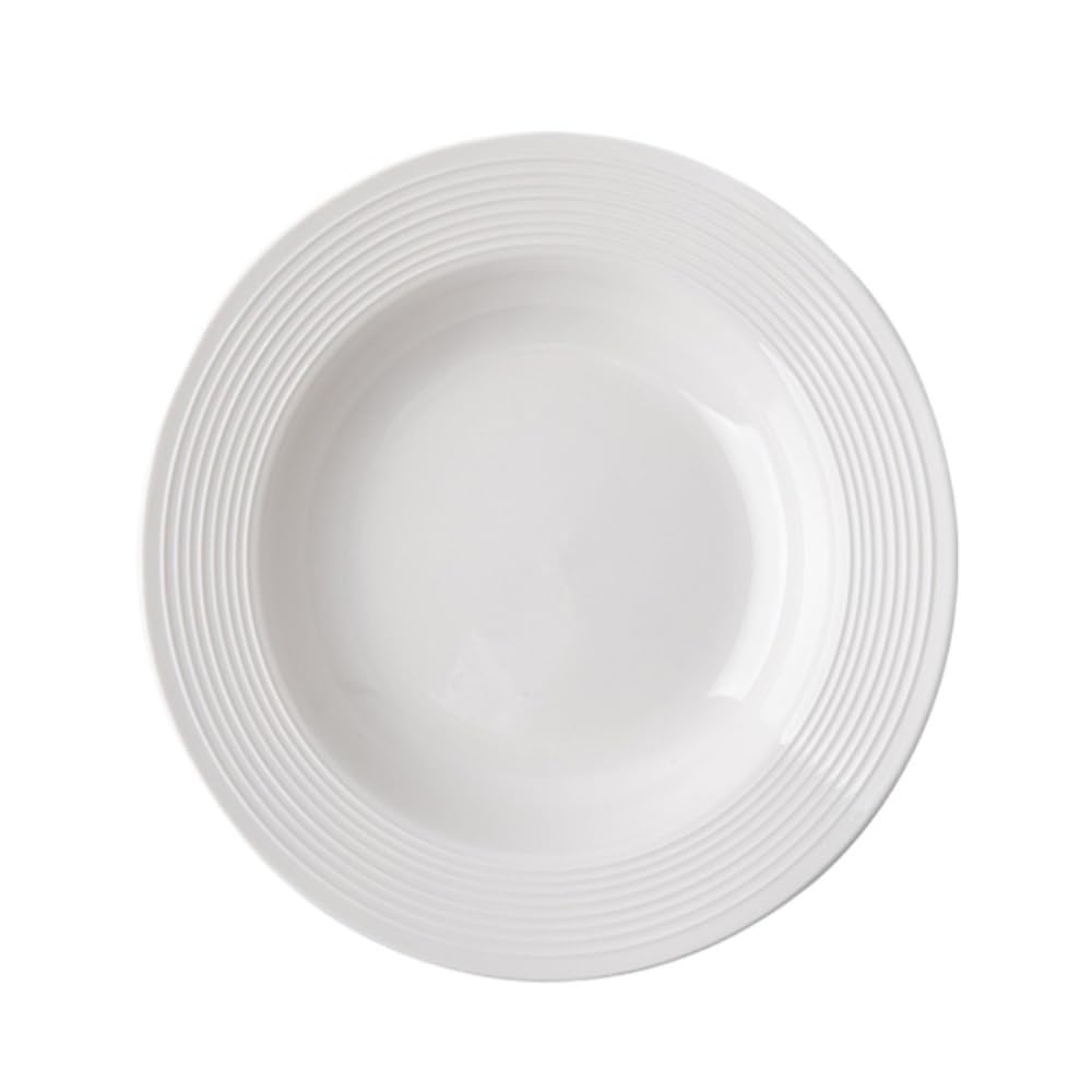 Plato Llano de cerámica de 8,5 Pulgadas, Plato sopera de cerámica con Rosca, Plato Occidental para Pasta, Plato para Servir