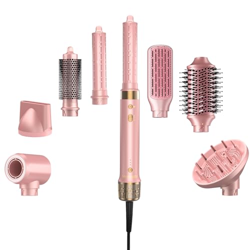 Mythsight StyleVibe™ 8-in-1 Multi-Styler, Blow Dryer Brush & Thermal Brush with Auto Wrap Curl L/R, Fast Drying, Smooth Blowouts, Root-Lift Volume, No Heat Damage Frizz-Free Air Styler with Travel Bag