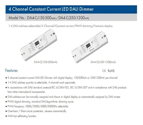 Variateur DALI courant constant 12-48VDC DA4-C contrôleur LED 4 canaux - 5
