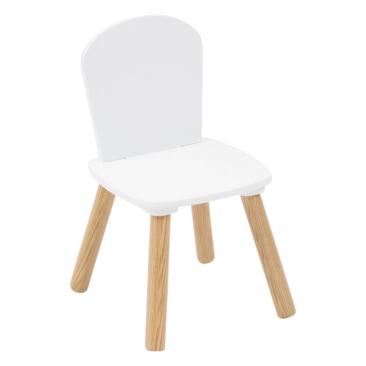 Atmosphera - Ensemble de Table et Chaises Enfant Alex - 3 Pièces (1 Table + 2 Chaises) - Plateau Résistant à l'eau - Mobilier de Chambre, Salle de Jeux - Fille et Garçon - Bois, Bords Arrondis, Blanc