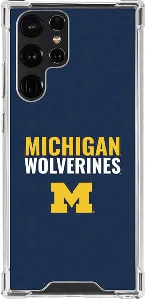 Skinit Clear Phone Case Compatible with Galaxy S22 Ultra - Officially Licensed University of Michigan Wolverines M Design