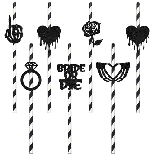 Pitillos de papel negro 24 piezas decorativos para fiesta miniatura 1