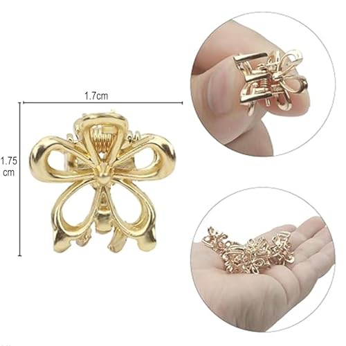 YFelomatric 12pc Mini Gold Geometric Floral Hair Clips for Girls & Women, Pack of 12, 1 count (Pack of 12) - Image 2