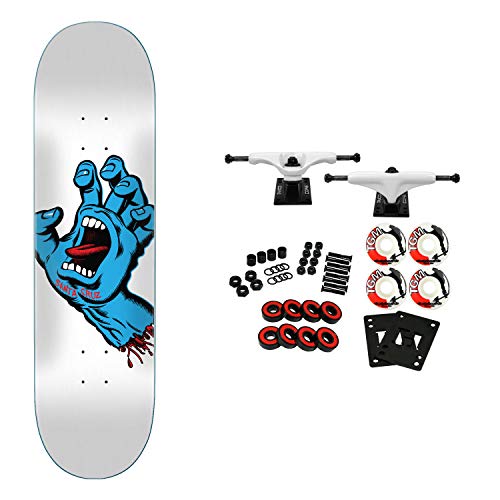 Santa Cruz Skateboard Complete Screaming Hand White 8.25 x 31.8