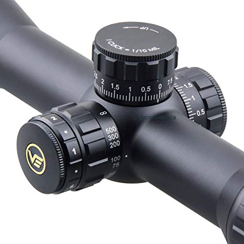 Vector Optics 5-25X56Mm Second Focal Plane (Sfp) Genii 1/10 Mil Tactical Riflescope With Red Illuminated Reticle, 30Mm Mount Rings, Lens Cover, 3 Inch Sunshade (Matte Black) #TOP2