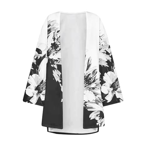 Kimonos for Women Floral Short Sleeve Cardigan Summer Casual Loose Open Front Beach Cover Up Chiffon Resort Wear3