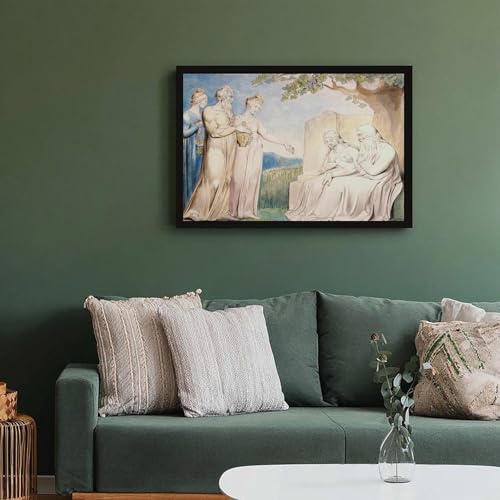 Impression sur toile Job Accepting Charity William Blake cadre suspendu 40x60 cm