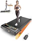 Walking Pad Treadmill, WALKWAKE 8% Incline Walking Pads, Compact Under Desk Treadmill for Home, 330lb Capacity 2.5HP Running Machine for Walking Jogging with LED Display, Dark Yellow