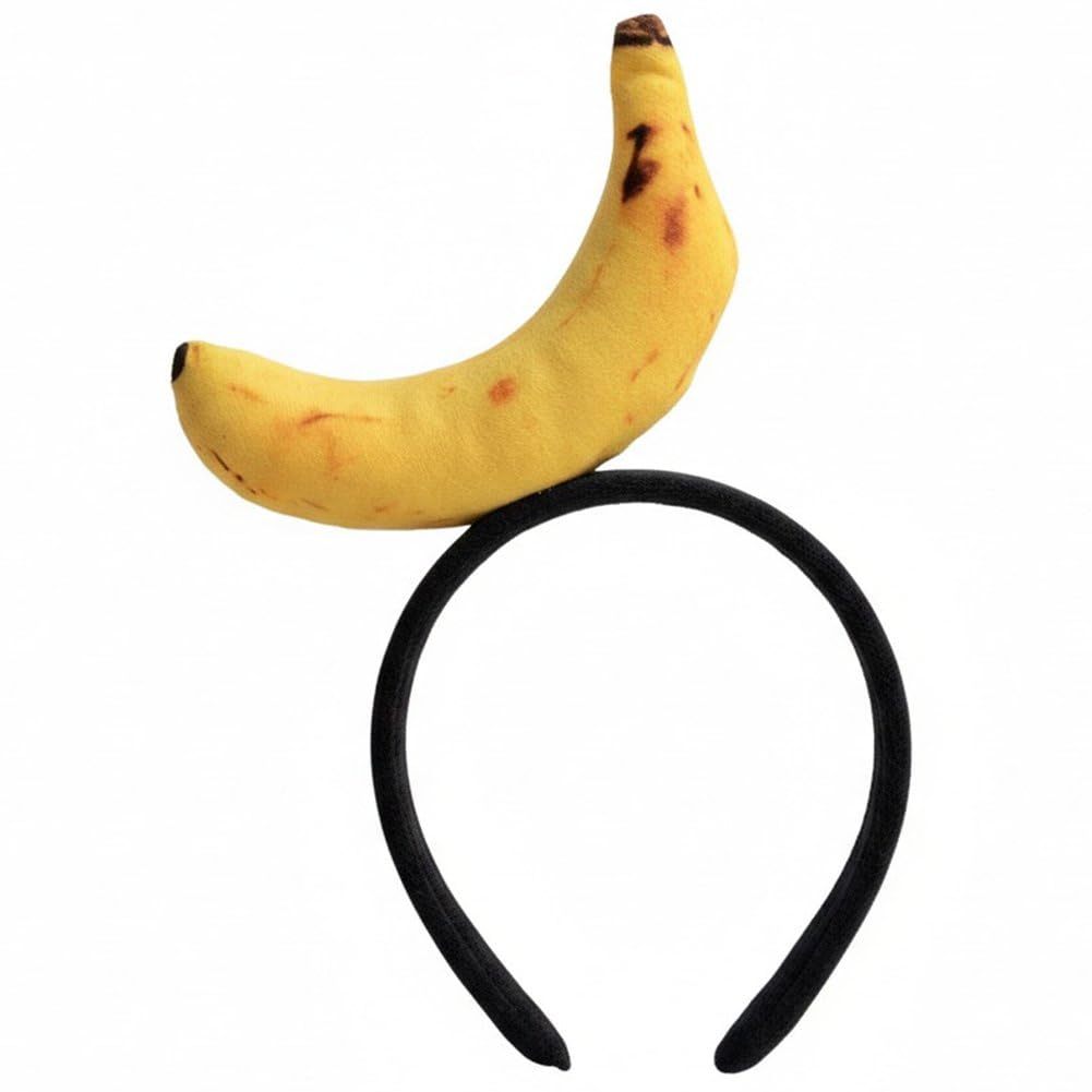 Luxylei Simulated Food Hair Hoop Funny Kawaii Fruit Vegetable Headwear Novelty Banana Fancy Dress Hair Bands for Halloween Party