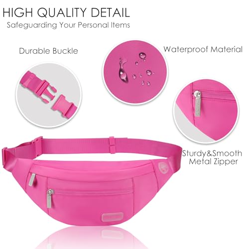 Image of MAXTOP Fanny Packs for Women Rose Red Belt Bag with 4 Zipper Pockets, Fashion Waist Pack Crossbody Bag with Adjustable Belt for Traveling Running Shopping Hiking Cycling